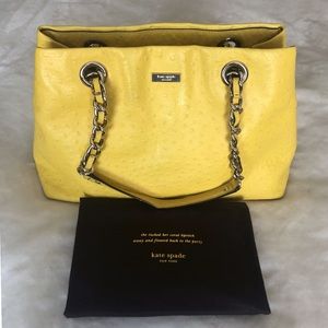 Kate Spade | Ostrich Embossed Yellow Maryann Tote